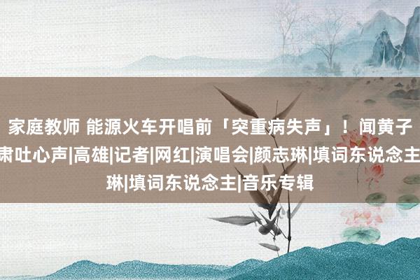 家庭教师 能源火车开唱前「突重病失声」！　闻黄子佼腥闻严肃吐心声|高雄|记者|网红|演唱会|颜志琳|填词东说念主|音乐专辑