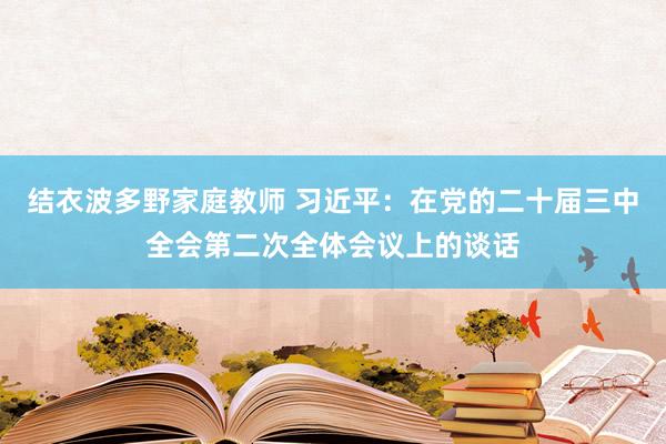 结衣波多野家庭教师 习近平：在党的二十届三中全会第二次全体会议上的谈话