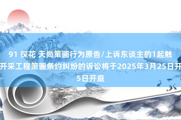 91 探花 天尚策画行为原告/上诉东谈主的1起触及开采工程策画条约纠纷的诉讼将于2025年3月25日开庭