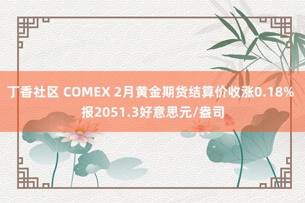 丁香社区 COMEX 2月黄金期货结算价收涨0.18% 报2051.3好意思元/盎司