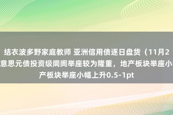 结衣波多野家庭教师 亚洲信用债逐日盘货（11月29日）：中资好意思元债投资级阛阓举座较为隆重，地产板块举座小幅上升0.5-1pt