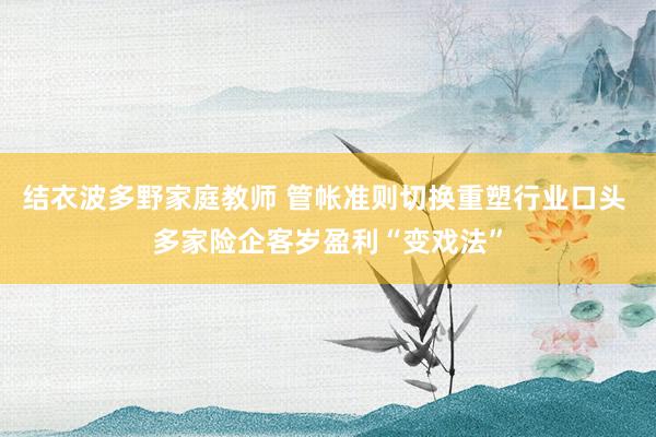 结衣波多野家庭教师 管帐准则切换重塑行业口头 多家险企客岁盈利“变戏法”