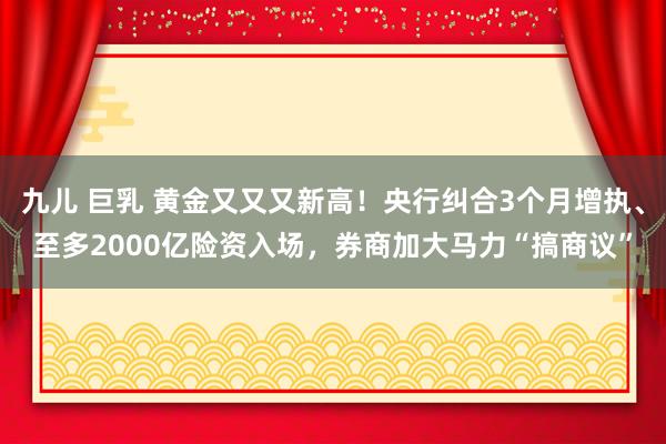 九儿 巨乳 黄金又又又新高！央行纠合3个月增执、至多2000亿险资入场，券商加大马力“搞商议”