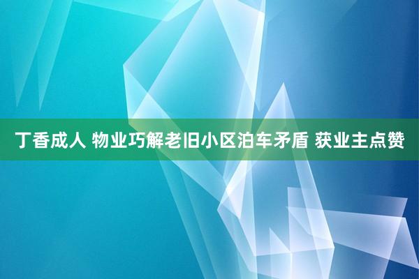 丁香成人 物业巧解老旧小区泊车矛盾 获业主点赞